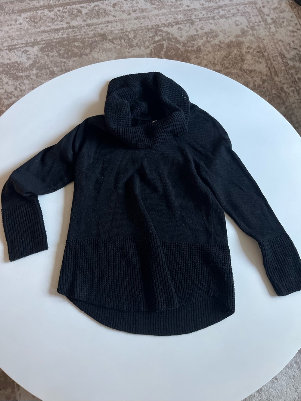 CALVIN KLEIN Black Turtleneck Knit Sweater, Size Small